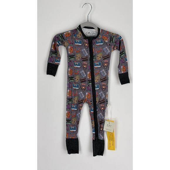 Ellie Sue Guardians Of The Galaxy Bamboo Zipper Romper Baby Size 6-12 Month New - Picture 4 of 12